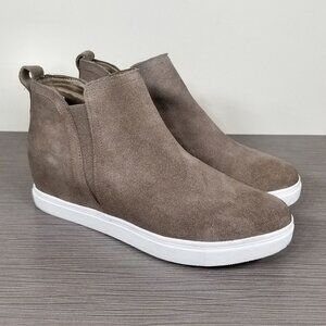 Blondo Georgette Waterproof Hidden Wedge Sneaker, Taupe Suede, Womens Size 8.5 M